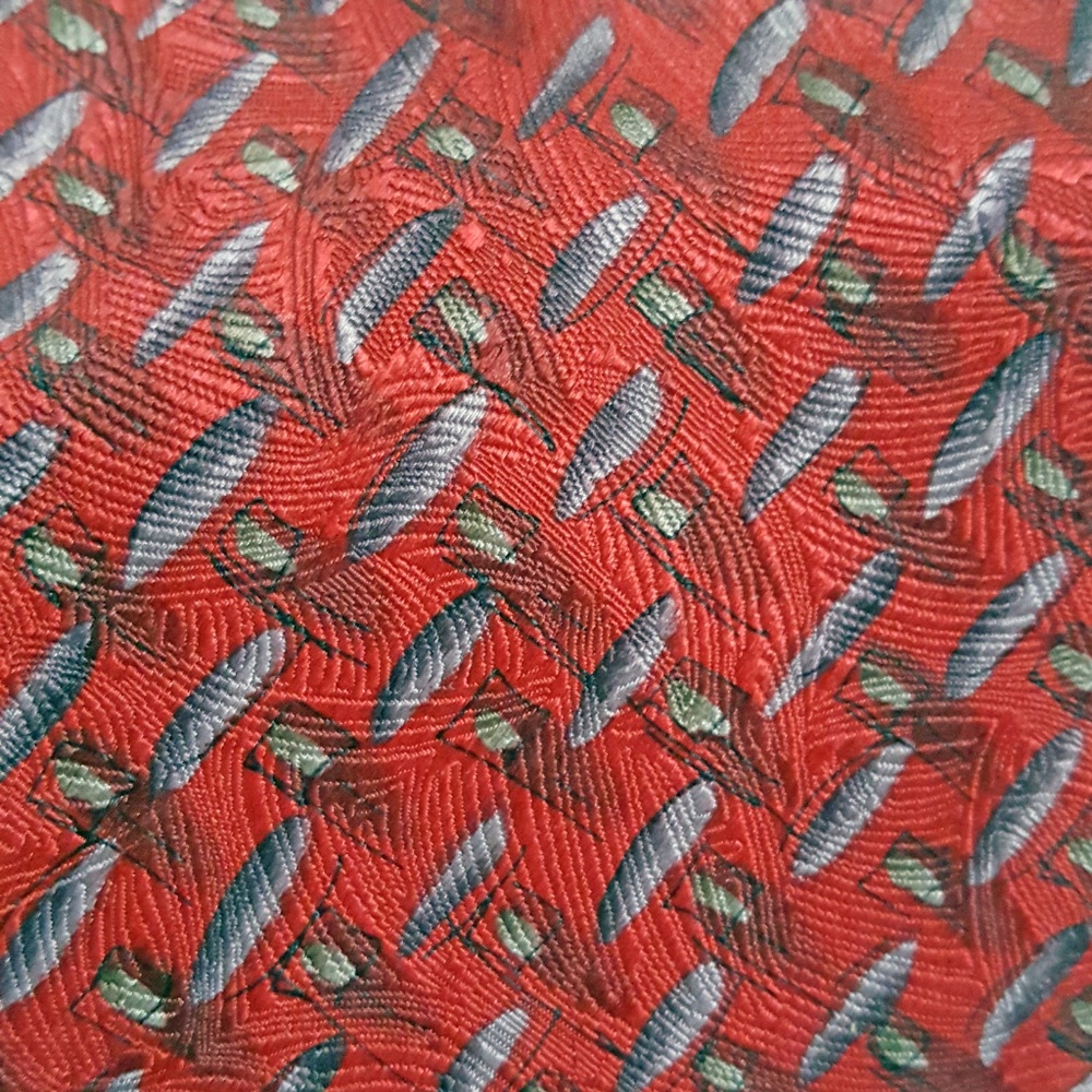 J. Garcia Sun Movement Mens Novelty Silk Tie Red - Picture 3 of 7